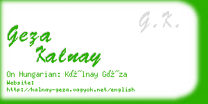 geza kalnay business card